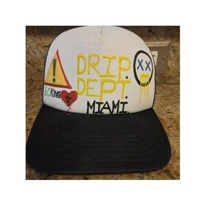 Men's Fine Caps Trucker Hat One Size White and Black